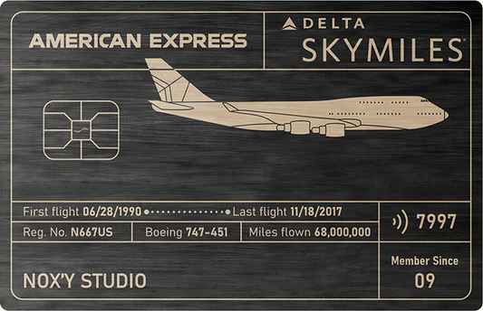 Metal Credit Cards Design - AMX Delta Boeing 747
