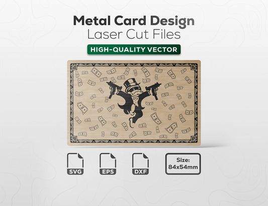 Metal Credit Cards Design - Monopoly Man Gun