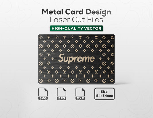 Metal Credit Cards Design - LV + Supreme